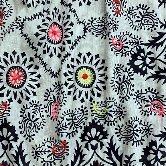 Kalypso 7 Sumba Strapless Dress Coverup, White Multi, Cotton, M - Picture 9 of 12